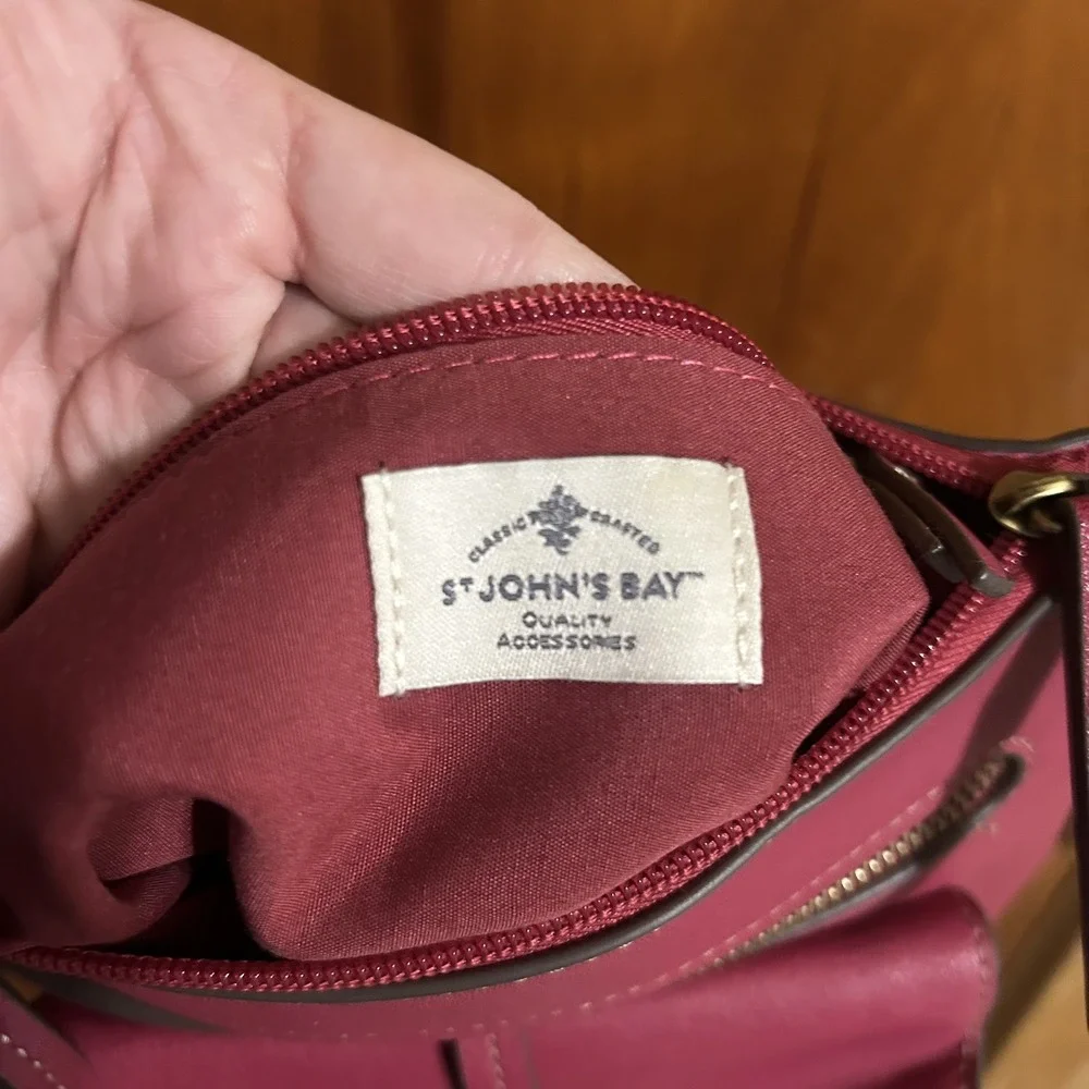St. Johns Bay‎ Pink Faux Leather Crossbody Handbag Purse